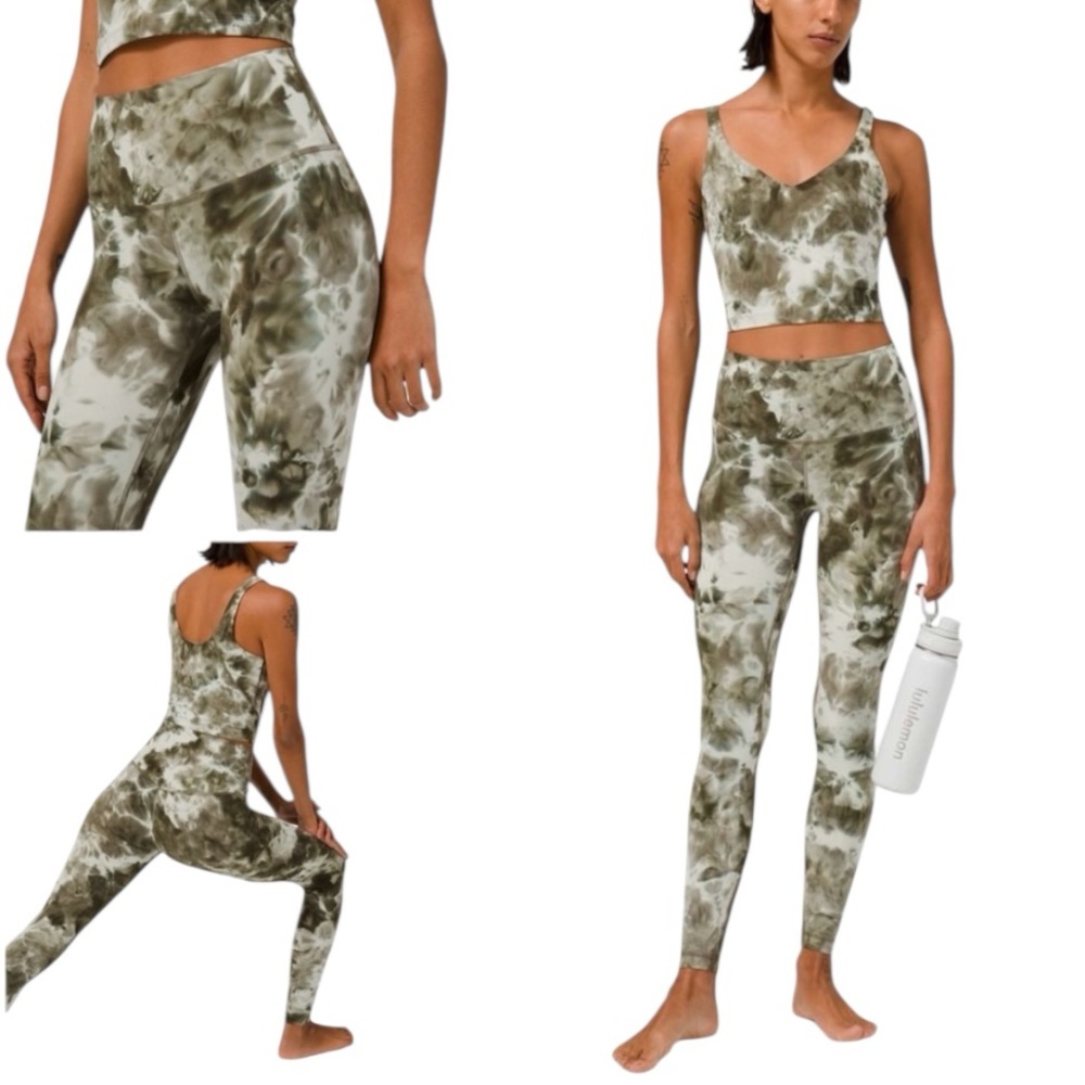 Lululemon Align High-Rise 28" Diamond Dye Light Sage Medium Olive Sz 0